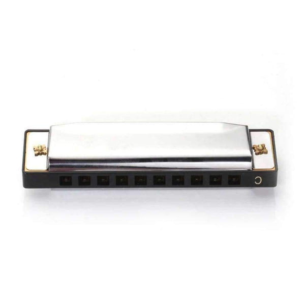 Planet Gates 1pc Silver Swan Harmonica 10 Hole Key of C Mouth Organ for Blues Rock Jazz Folk Harmonicas with Packaging Box