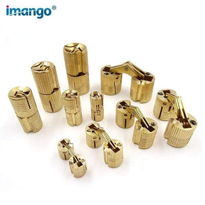 Planet Gates 1pc Small Bucket Hinge Pure Copper Bucket Dark Hinge Charniere Hidden Bucket Hinge Cabinet Door Furniture Hardware Accessories