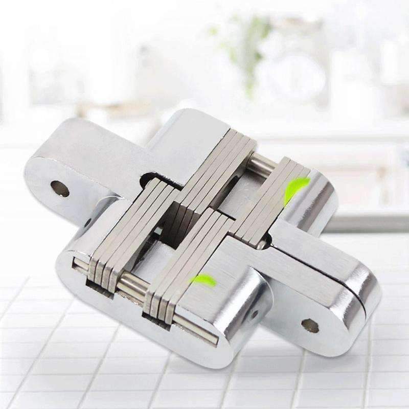 Planet Gates 1pc Thicken Zinc Alloy Door Concealed Invisible Hinges Folding Door Mount Hinge With Screw For Furniture Hardware