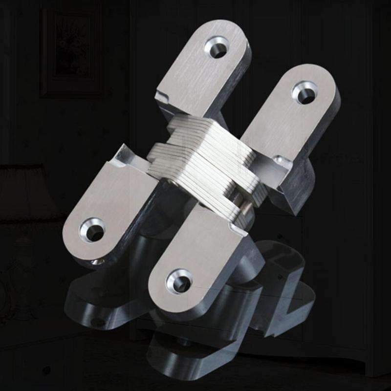 Planet Gates 1pc Thicken Zinc Alloy Door Concealed Invisible Hinges Folding Door Mount Hinge With Screw For Furniture Hardware