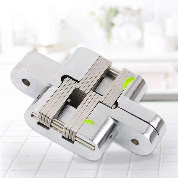 Planet Gates 1pc Thicken Zinc Alloy Door Concealed Invisible Hinges Folding Door Mount Hinge With Screw For Furniture Hardware