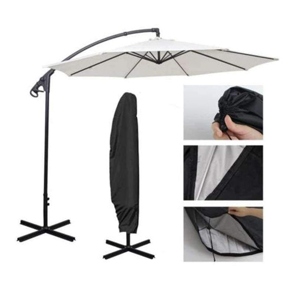 Planet Gates 1pc Waterproof Oxford Polyester Outdoor Banana Umbrella Cover Garden Cantilever Parasol Rain Cover Accessories Black