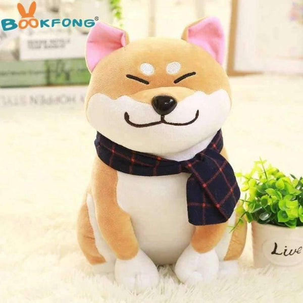 Planet Gates 1PC Wear scarf Shiba Inu dog plush toy soft stuffed dog toy good valentines gifts for girlfriend 25cm/9.84''