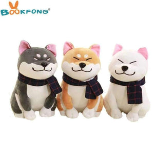 Planet Gates 1PC Wear scarf Shiba Inu dog plush toy soft stuffed dog toy good valentines gifts for girlfriend 25cm/9.84''