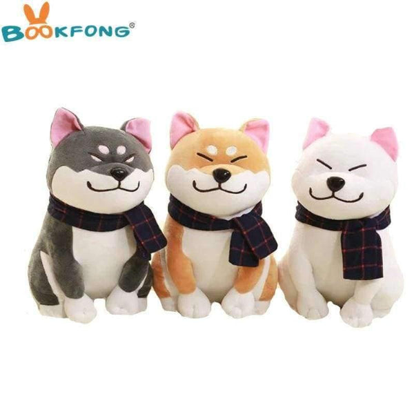 Planet Gates 1PC Wear scarf Shiba Inu dog plush toy soft stuffed dog toy good valentines gifts for girlfriend 25cm/9.84''