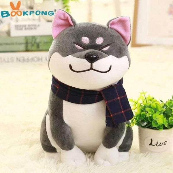 Planet Gates 1PC Wear scarf Shiba Inu dog plush toy soft stuffed dog toy good valentines gifts for girlfriend 25cm/9.84''