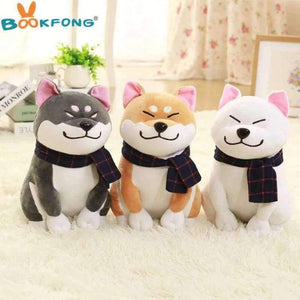 Planet Gates 1PC Wear scarf Shiba Inu dog plush toy soft stuffed dog toy good valentines gifts for girlfriend 25cm/9.84''