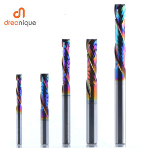 Planet Gates 1PC woodwork milling cutter UP &amp; DOWN Cut 2 Flutes Spiral Carbide Milling Tool CNC Router Compression Wood End Mill Cutter Bits