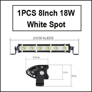 Planet Gates 1pcs 18W White Super Slim 18W 36W 54W 72W 90W Single Row LED Light Bar For Offroad Truck 4X4 Car Net Spot Driving Lights 12V 24V White Yellow
