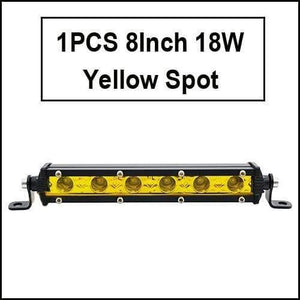 Planet Gates 1pcs 18W Yellow Super Slim 18W 36W 54W 72W 90W Single Row LED Light Bar For Offroad Truck 4X4 Car Net Spot Driving Lights 12V 24V White Yellow