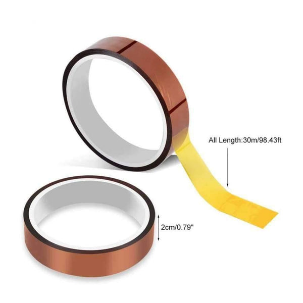 Planet Gates 1Pcs 20mm x30m High Temperature Heat Resistant Tape Electrical Insulation Protection Tool Adhesive Insulation Kapton Tape