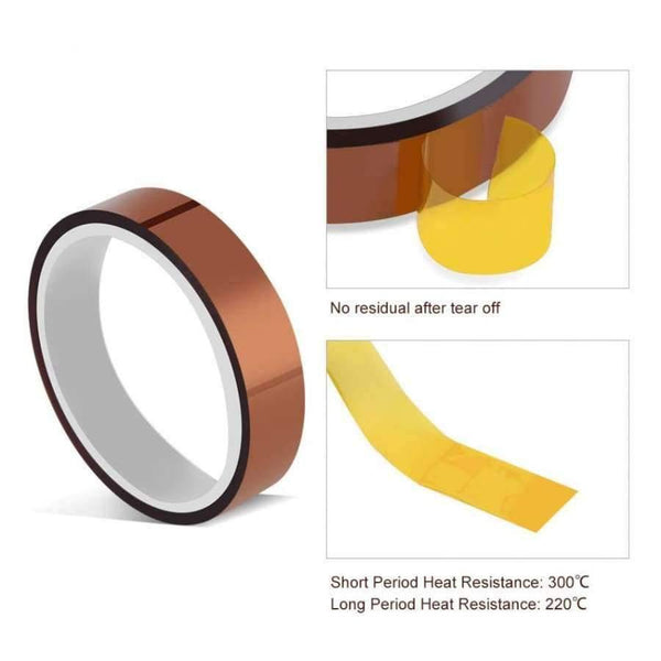 Planet Gates 1Pcs 20mm x30m High Temperature Heat Resistant Tape Electrical Insulation Protection Tool Adhesive Insulation Kapton Tape