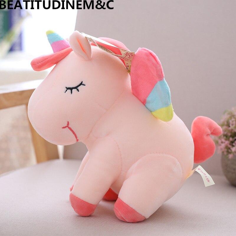 Planet Gates 1Pcs 25cm Fat Rainbow Style Unicorn Plush Toy Animal Stuffed Toys Children Toys  Soft High Quality Toy Gift