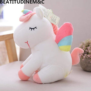 Planet Gates 1Pcs 25cm Fat Rainbow Style Unicorn Plush Toy Animal Stuffed Toys Children Toys  Soft High Quality Toy Gift