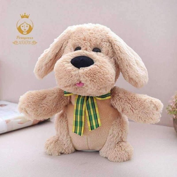 Planet Gates 1PCS 28CM Electrical Peek A Boo Dog Plush Stuffed Animals Singing Baby Music Toys Ears Flaping Move Interactive Doll Kids Gifts