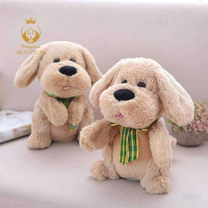 Planet Gates 1PCS 28CM Electrical Peek A Boo Dog Plush Stuffed Animals Singing Baby Music Toys Ears Flaping Move Interactive Doll Kids Gifts