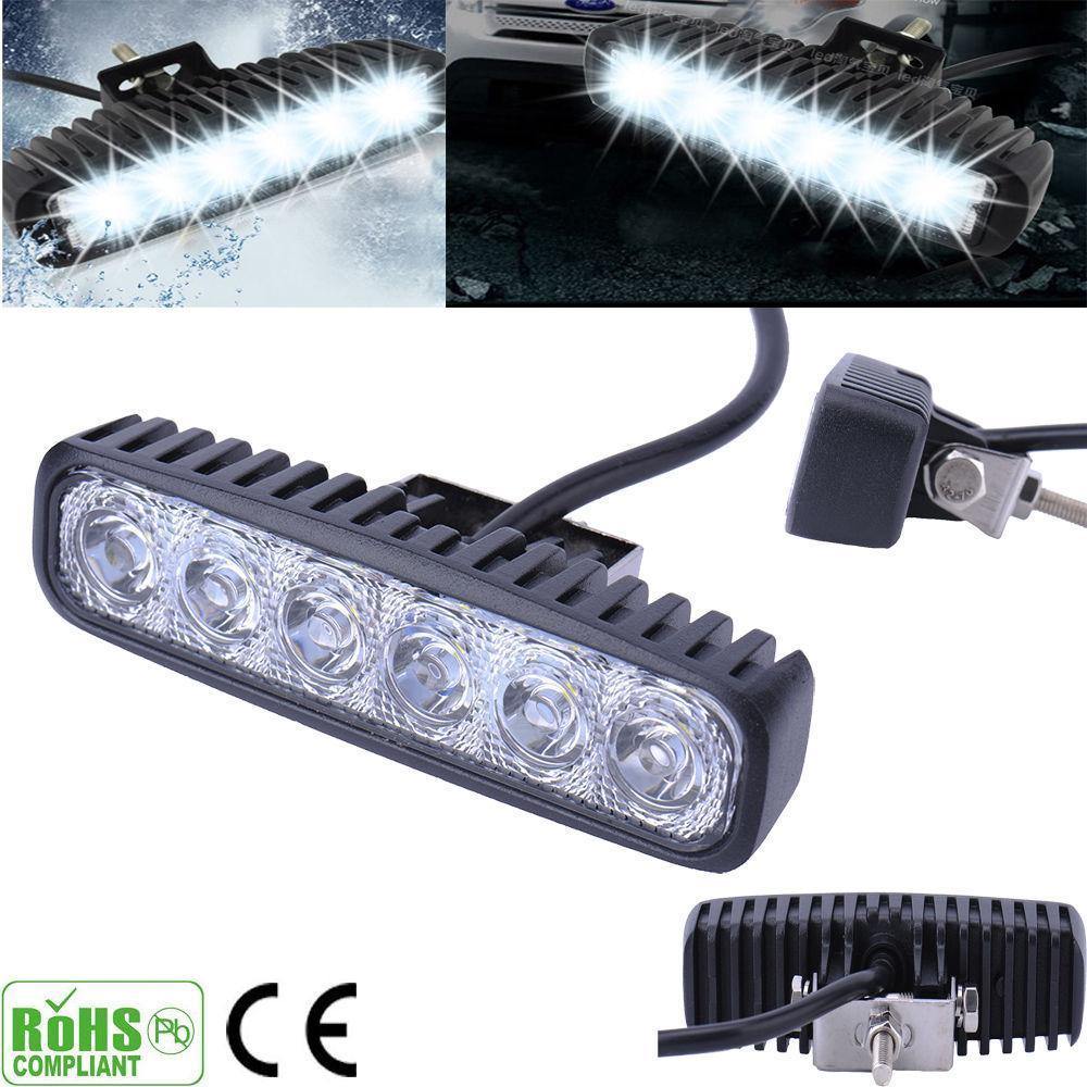 Planet Gates 1PCS 2PCS 6LEDs 12V 18W LED Working Lights Car Daytime Running Light FloodLight Fog Lamp Waterproof White Car Light