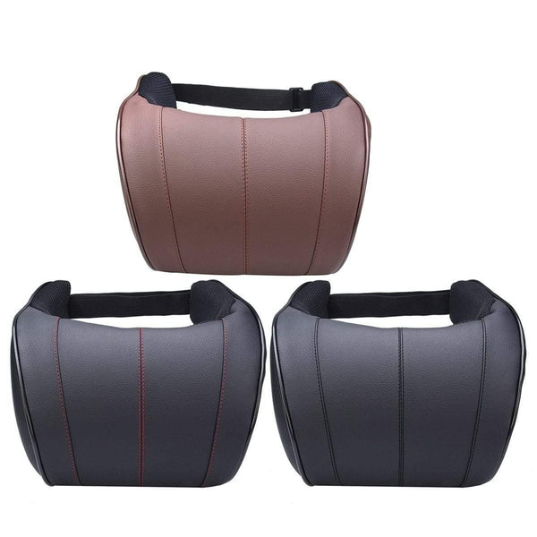Planet Gates 1Pcs 3 Colors PU Leather Auto Car Neck Pillow Memory Foam Pillows Neck Rest Seat Headrest Cushion Pad High Quality