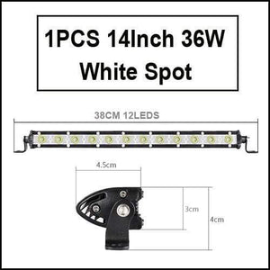 Planet Gates 1pcs 36W White Super Slim 18W 36W 54W 72W 90W Single Row LED Light Bar For Offroad Truck 4X4 Car Net Spot Driving Lights 12V 24V White Yellow