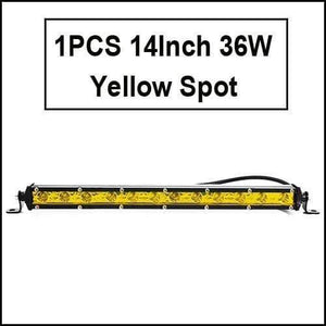Planet Gates 1pcs 36W Yellow Super Slim 18W 36W 54W 72W 90W Single Row LED Light Bar For Offroad Truck 4X4 Car Net Spot Driving Lights 12V 24V White Yellow