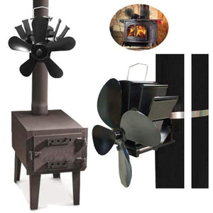 1pcs 4/5 Blades Fireplace Fan Low Noise Wall Mounted Stove Thermal Heat Hanging Log Burning Log Wood Burner Eco Friendly Quiet