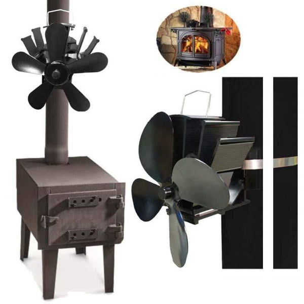 1pcs 4/5 Blades Fireplace Fan Low Noise Wall Mounted Stove Thermal Heat Hanging Log Burning Log Wood Burner Eco Friendly Quiet