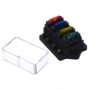 Planet Gates 1pcs 4 Way Fuse Box DC 12V 24V 40A Circuit Car Trailer Auto Blade Fuse Box Block Holder ATC ATO Fuse Holder with 4 Fuse