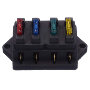 Planet Gates 1pcs 4 Way Fuse Box DC 12V 24V 40A Circuit Car Trailer Auto Blade Fuse Box Block Holder ATC ATO Fuse Holder with 4 Fuse