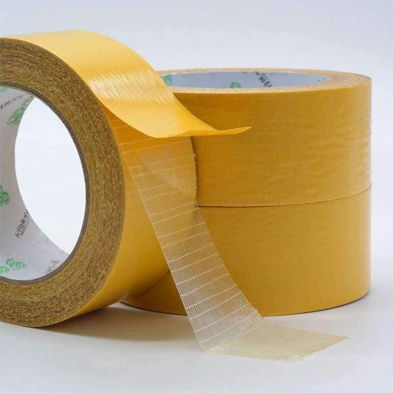 Planet Gates 1pcs 50M Waterproof Seamless Carpet Floor Mesh Fibers Grid fiber double sided adhesive  filament tape