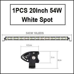 Planet Gates 1pcs 54W White Super Slim 18W 36W 54W 72W 90W Single Row LED Light Bar For Offroad Truck 4X4 Car Net Spot Driving Lights 12V 24V White Yellow