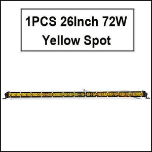 Planet Gates 1pcs 72W Yellow Super Slim 18W 36W 54W 72W 90W Single Row LED Light Bar For Offroad Truck 4X4 Car Net Spot Driving Lights 12V 24V White Yellow