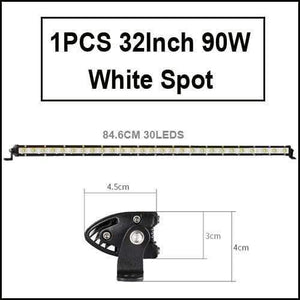 Planet Gates 1pcs 90W White Super Slim 18W 36W 54W 72W 90W Single Row LED Light Bar For Offroad Truck 4X4 Car Net Spot Driving Lights 12V 24V White Yellow