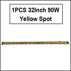 Planet Gates 1pcs 90W Yellow Super Slim 18W 36W 54W 72W 90W Single Row LED Light Bar For Offroad Truck 4X4 Car Net Spot Driving Lights 12V 24V White Yellow