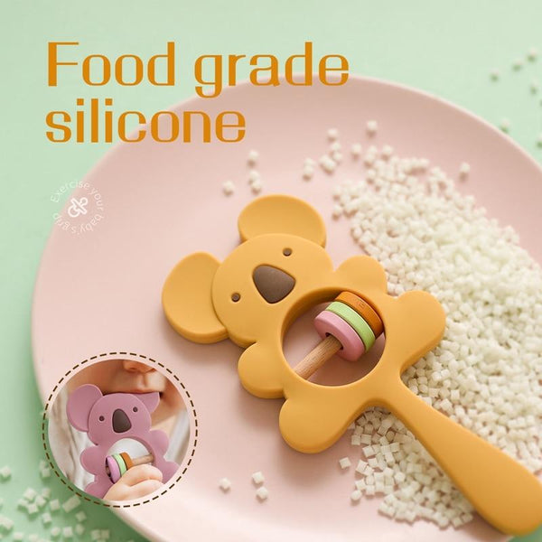 Planet Gates 1PCS Baby Silicone Rattle Koala Toys Baby Teether Play Gym Montessori Food Grade Stroller Bed Bell Pacifier Educational Baby Ite