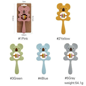Planet Gates 1PCS Baby Silicone Rattle Koala Toys Baby Teether Play Gym Montessori Food Grade Stroller Bed Bell Pacifier Educational Baby Ite