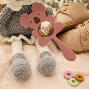 Planet Gates 1PCS Baby Silicone Rattle Koala Toys Baby Teether Play Gym Montessori Food Grade Stroller Bed Bell Pacifier Educational Baby Ite