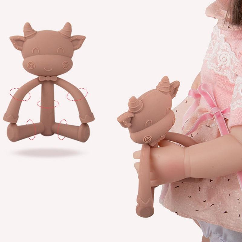 Planet Gates 1Pcs Baby Teething Toys Cute Cartoon Teeth Biting Toy Food Grade Silicone Infant Supplies Teether Holders Baby Pacifier Teethers