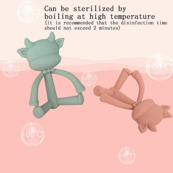 Planet Gates 1Pcs Baby Teething Toys Cute Cartoon Teeth Biting Toy Food Grade Silicone Infant Supplies Teether Holders Baby Pacifier Teethers