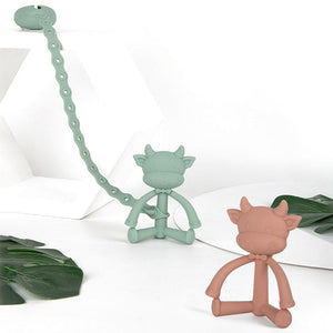 Planet Gates 1Pcs Baby Teething Toys Cute Cartoon Teeth Biting Toy Food Grade Silicone Infant Supplies Teether Holders Baby Pacifier Teethers