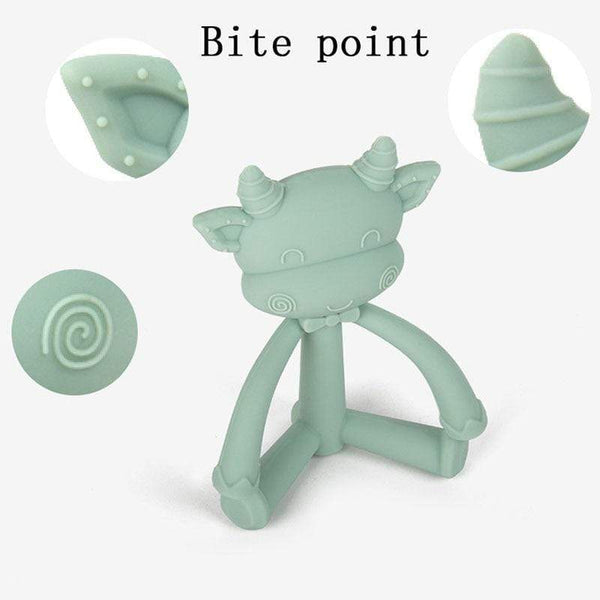 Planet Gates 1Pcs Baby Teething Toys Cute Cartoon Teeth Biting Toy Food Grade Silicone Infant Supplies Teether Holders Baby Pacifier Teethers