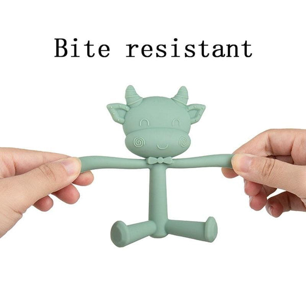 Planet Gates 1Pcs Baby Teething Toys Cute Cartoon Teeth Biting Toy Food Grade Silicone Infant Supplies Teether Holders Baby Pacifier Teethers