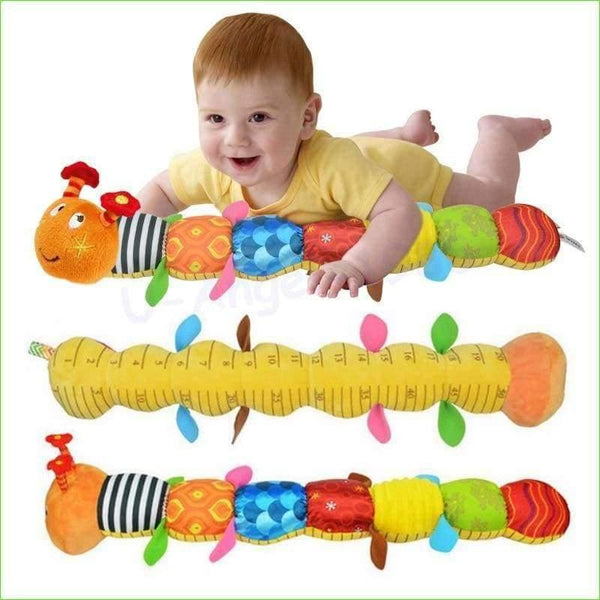 Planet Gates 1pcs Baby Toy Musical Caterpillar Rattle with Ring Bell Cute Cartoon Animal Plush Doll Early Educational