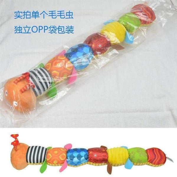Planet Gates 1pcs Baby Toy Musical Caterpillar Rattle with Ring Bell Cute Cartoon Animal Plush Doll Early Educational