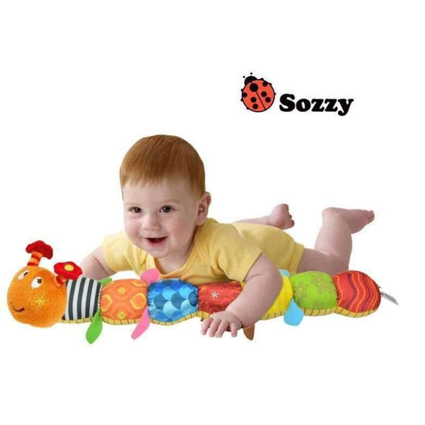 Planet Gates 1pcs Baby Toy Musical Caterpillar Rattle with Ring Bell Cute Cartoon Animal Plush Doll Early Educational