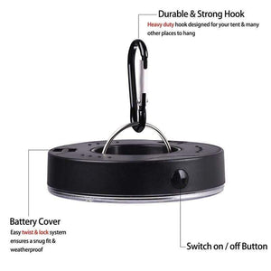 Planet Gates 1PCS Camping Light Powered Tent Lights Hook Flashlight Camping Tent Light Hanging Lamp Portable Lantern LED Bulb Battery