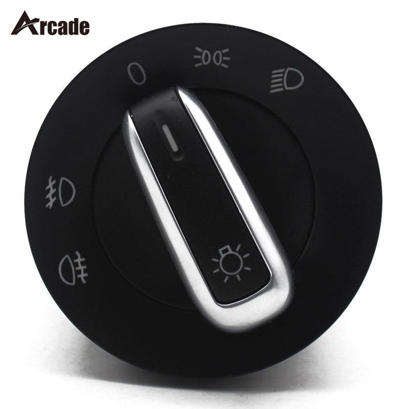 Planet Gates 1PCS Chrome Headlight Switch Auto Replacement Parts For VW Golf 5 6 GTI Mk5 Mk6 Jetta 5 Passat B6 Touran Tiguan
