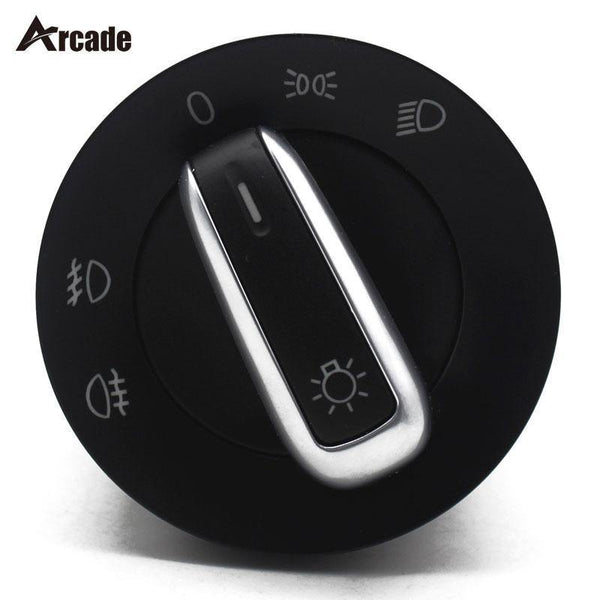 Planet Gates 1PCS Chrome Headlight Switch Auto Replacement Parts For VW Golf 5 6 GTI Mk5 Mk6 Jetta 5 Passat B6 Touran Tiguan