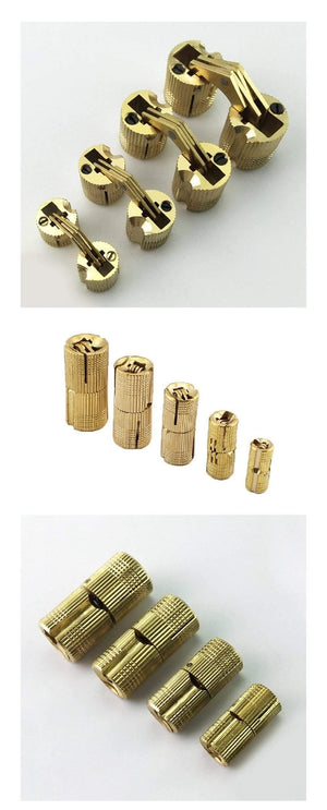 1pcs Copper Barrel Hinges Cylindrical Hidden Cabinet Concealed Invisible Brass Door Hinges For Furniture Hardware 8-16 mm