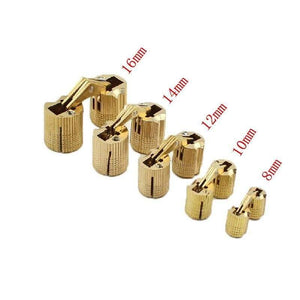 1pcs Copper Barrel Hinges Cylindrical Hidden Cabinet Concealed Invisible Brass Door Hinges For Furniture Hardware 8-16 mm
