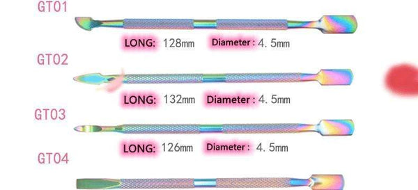 Planet Gates 1pcs Double-ended Stainless Steel Cuticle Pusher Dead Skin Push Remover For Pedicure Manicure Nail Art Cleaner Care Tool